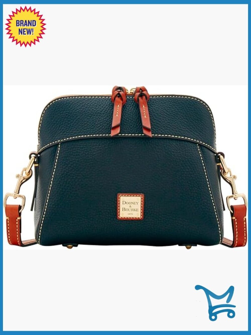 Leather Crossbody Bag with Multiple Pockets, 22.5 Inch Strap